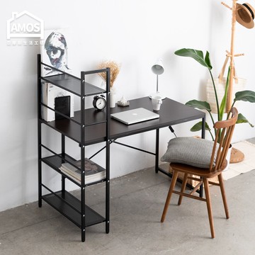 辦公桌 電腦桌 書桌 樂活雙向層架式多功能120*60大桌面工作桌 Amos【DCA017】