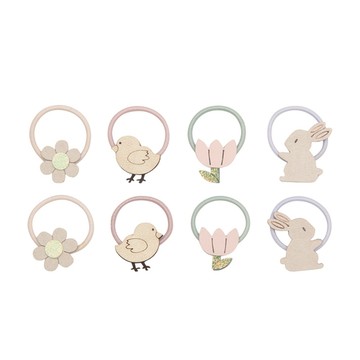 Mimi & Lula｜SS25_復活節_粉兔花語迷你髮束8入