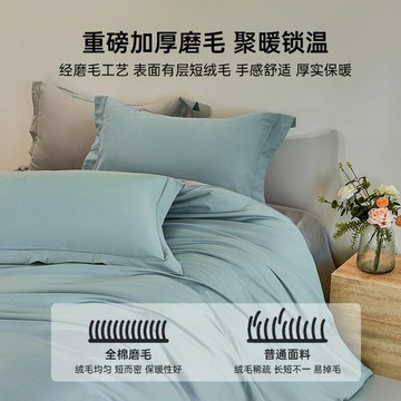 全棉磨毛四件套正宗60S加厚A類長絨棉貢緞100%純棉四件套三件套