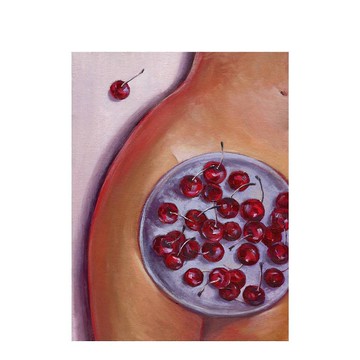 櫻桃原創油畫性感女人人體畫 40x30 厘米