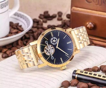 美琪 簡約時尚藍寶石精鋼機械情侶對錶