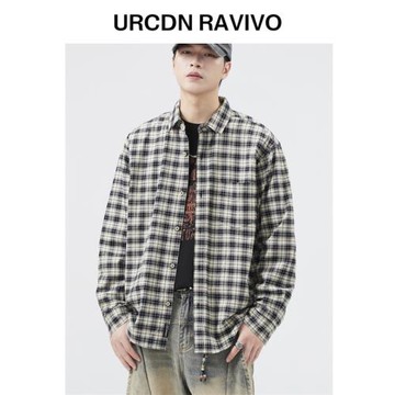 GEM DENG2025秋季新款上衣美式潮牌長袖格子襯衫外套