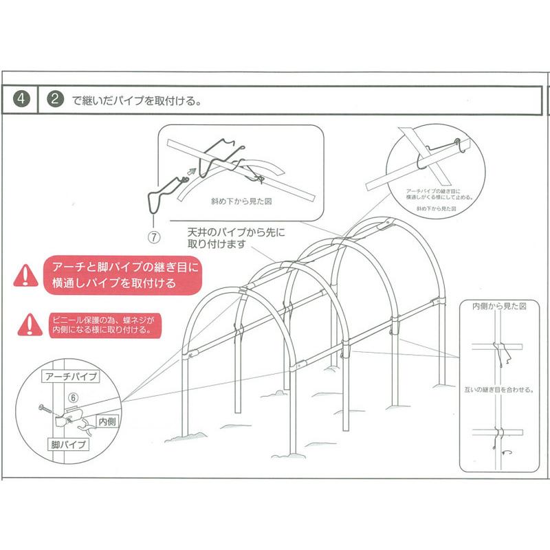 雨よけハウス組立セット 間口1.2ｍ×奥行2.7ｍ×高さ1.75ｍ 1うね用4〜5株 埋め込み式ビニールハウス 野菜 家庭菜園 法人も個人も送料無料