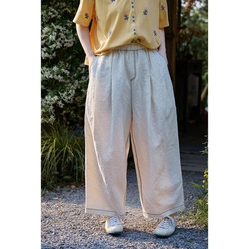 白色亞麻高質感儒雅先生褲