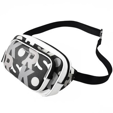 MICHAEL KORS COOPER 浮雕LOGO撞色斜背胸口/腰包.白