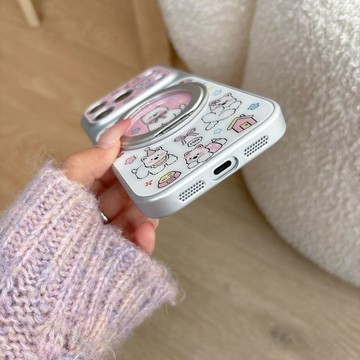 隔日到貨✈️日韓可愛狗狗支架 小羊皮適用iPhone15蘋果16手機殼17promax新款13潮14女12防摔11可愛