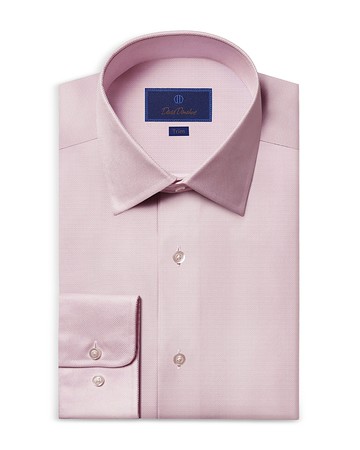 David Donahue Trim Fit Royal Oxford Dress Shirt