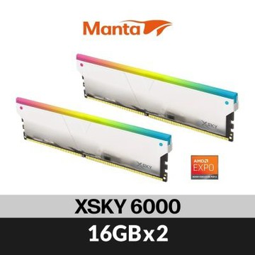 v-color全何 Manta Xsky系列 DDR5 6000 32G(16GX2) AMD EXPO 白 RGB CL36