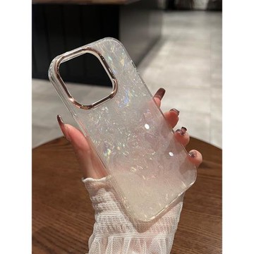 umj適用于iphone16手機殼17Air閃粉貝殼紋15plus新款蘋果14proMax簡約13仙女11防摔高級ins風12p網紅保護套女