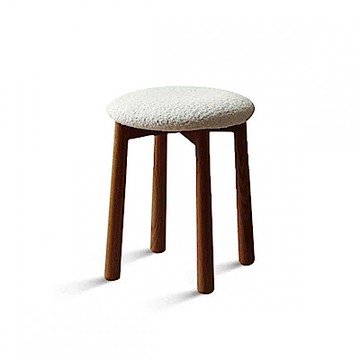 源氏木語綿雲黑胡桃木羔羊絨化妝椅 K35D62 (H014362746)