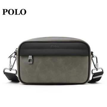 Polo斜挎包品牌男士單肩包2024春夏撞色新款簡約時尚郵差包挎包