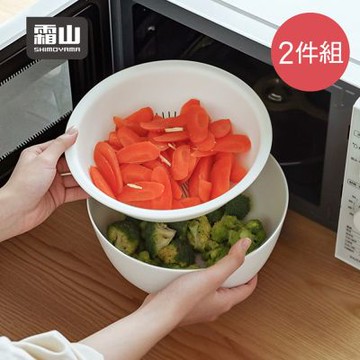 日本霜山 深型可微波耐熱瀝水籃+盆兩件組-2.8L