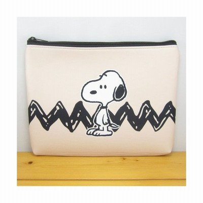 ピーナッツ スヌーピー ソフトフラットポーチ スヌーピー 立ち ベージュ Peanuts Snoopy グッズ 小物入れ かわいい タブレットケース 通販 Lineポイント最大get Lineショッピング