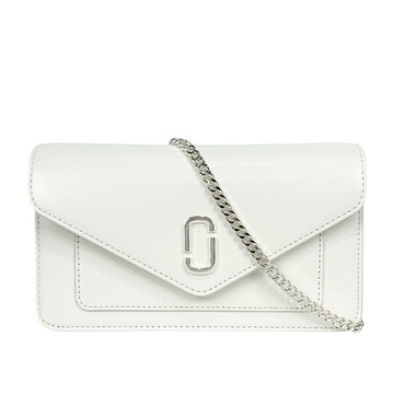 MARC  JACOBS The Longshot DTM 防刮皮革信封造型皮夾式鍊包 WOC(白色)