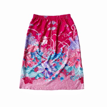 古著桃色手繪印花半身裙