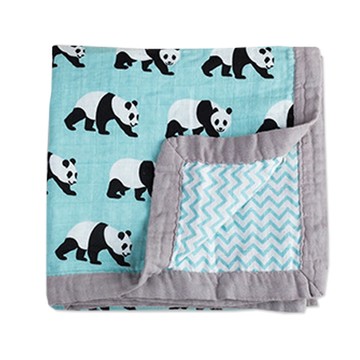 Muslin Tree - 厚款-印花四層嬰兒紗布包巾/蓋被-熊貓 (120*120cm)