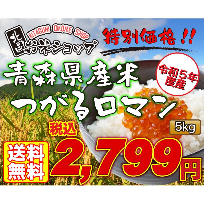 新米 令和5年産 つがるロマン 5kg お米 白米 精米 青森県産 送料無料