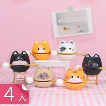 【荷生活】掌上型小巧便攜可愛造型木魚 療癒小物身心愉悅桌面擺飾小木魚-4入組