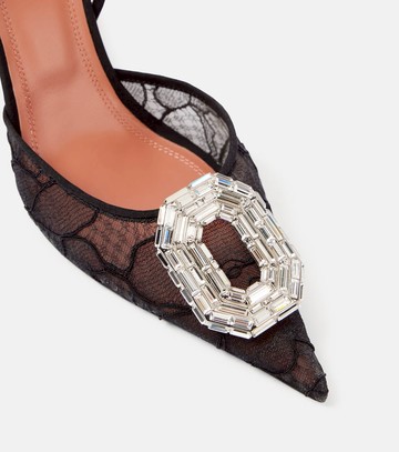 Amina Muaddi Camelia 90 lace slingback pumps