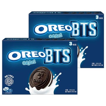 OREO 奧利奧 BTS 聯名款 原味夾心餅乾 香草口味夾心 3條  315g  2盒