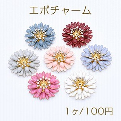 エポチャーム 2連菊 29×29mm 穴あり ゴールド【1ヶ】