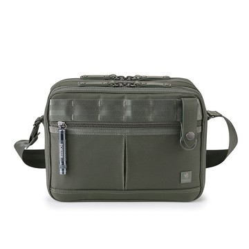【PORTER INTERNATIONAL】自信經典 NEW HEAT系列 雙層斜背包(碳灰綠)