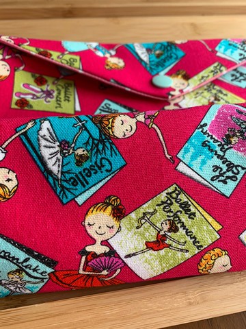 文青風環保筷袋 ~ 甜心芭蕾 甜美桃紅 收納包.交換禮物.環保.氣質