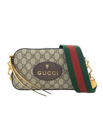 gucci 棕色 Neo Vintage 老花帆布塗層斜背相機包 肩背包