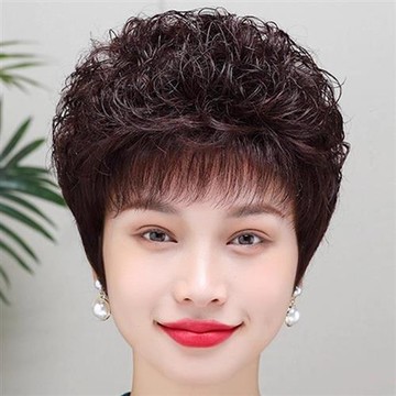 【巴黎精品】現貨+預購 真髮短髮整頂假髮透氣輕量免打理假髮隱形增髮-富貴花短捲髮女假髮2色a1ky54