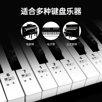 鍵琴貼/鋼琴鍵/紙琴鍵 88/61/54鍵兒童成人鋼琴電子琴鍵盤貼紙納米無膠五線譜簡譜按鍵貼【CM16453】