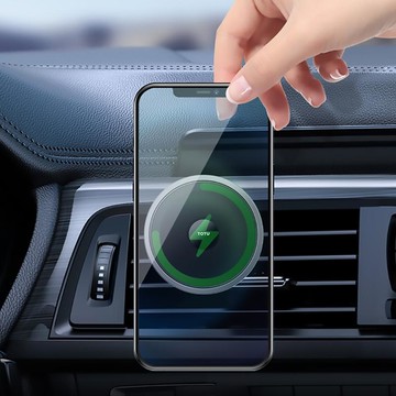 靈犀系列車載磁吸無線充CACW049(適用iPhone12或以上) 黑色