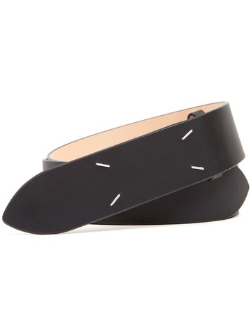 Maison Margiela - four-stitch logo leather belt - men - Calf Leather - 80 - Black