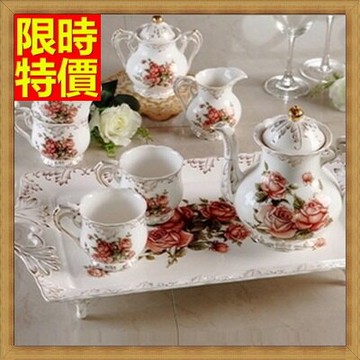 現貨+預購 下午茶茶具含茶壺咖啡杯組合-4人歐式咖啡高檔骨瓷茶具4色69g17【獨家進口】【米蘭精品】