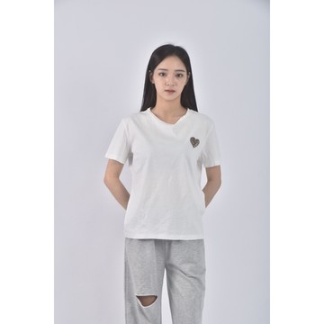 (M) kimhekim韓牌棉質純棉白色短袖上衣二手衣