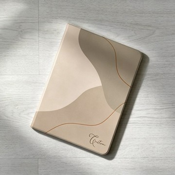 免費加名侘寂風抽象 iPad 筆槽翻蓋式保護套 - 11代/Air 7/Pro 13