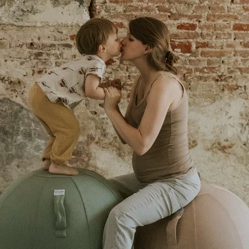 德國 VLUV 坐姿美學 機能瑜珈球椅 羊毛感 M - 霧灰