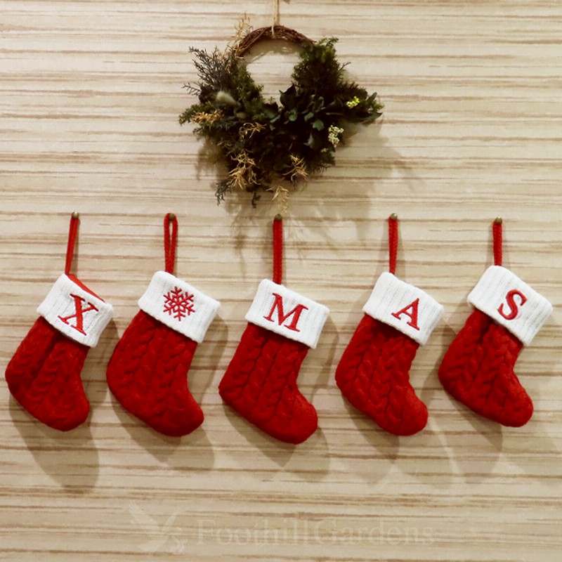 Shirley Bredal クリスマス ソックス Personalized Gingerbread Stocking - Moss | Festive Knitted Wool