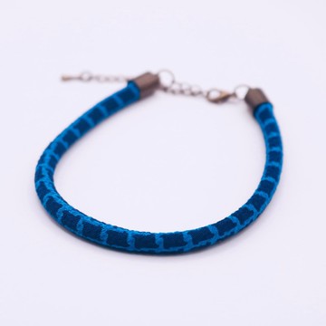 日本手工製作 藍色縮緬和風圖案手鍊