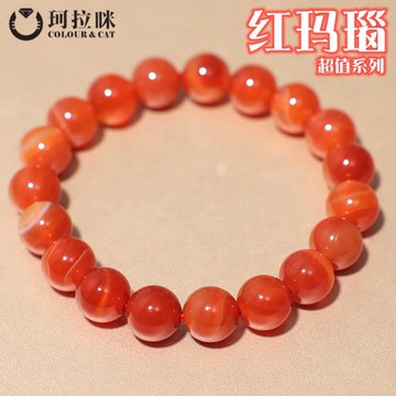 天眼紅瑪瑙男女款單圈本命年手鏈