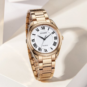 CITIZEN 星辰 光動能簡約大三針女錶 新年開運 送禮推薦-35mm EM0973-55A