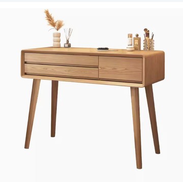 全實木梳妝臺 臥室簡約 現代原木化妝桌子 日式書桌小戶型化妝臺