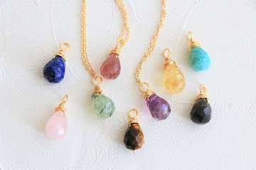 天然水晶項鍊 天然石項鍊 粉晶 紫水晶 黃晶 茶晶 草莓晶 檸檬晶