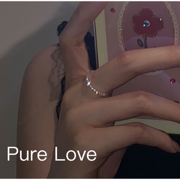 Pure Love樂芙 /正韓 銀飾【S925純銀】R0492簡約通體純銀波光粼粼超閃開口戒指 / 銀