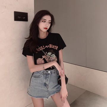 ins超火短袖T恤女學生寬松潮原宿bf網紅港味chic半袖上衣