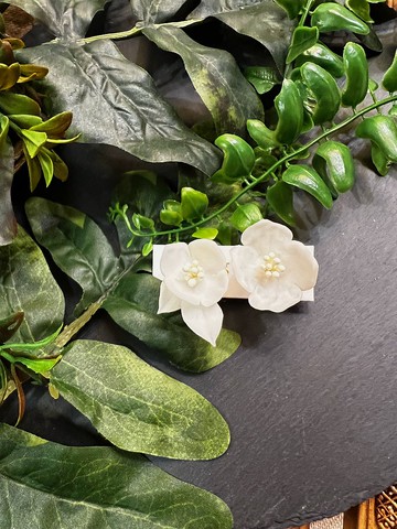 冒牌老闆娘 Kingboss日本陶瓷土花朵不對稱耳環2022G