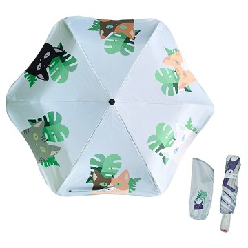 Wild Peak 野峰 圓角兒童款安全自動傘 210T+全遮光黑膠 鋼骨+玻璃纖維  葉貓子 藍色  111 x 59 103cm