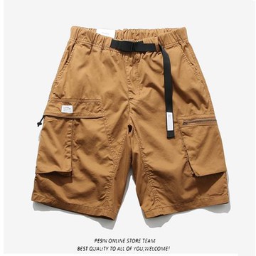 短褲男夏季潮牌ins美式復古潮流多口袋工裝五分褲 寬松休閑中褲子