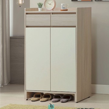 文創集 美斯2.7尺二抽二門鞋櫃-80x40x120cm免組