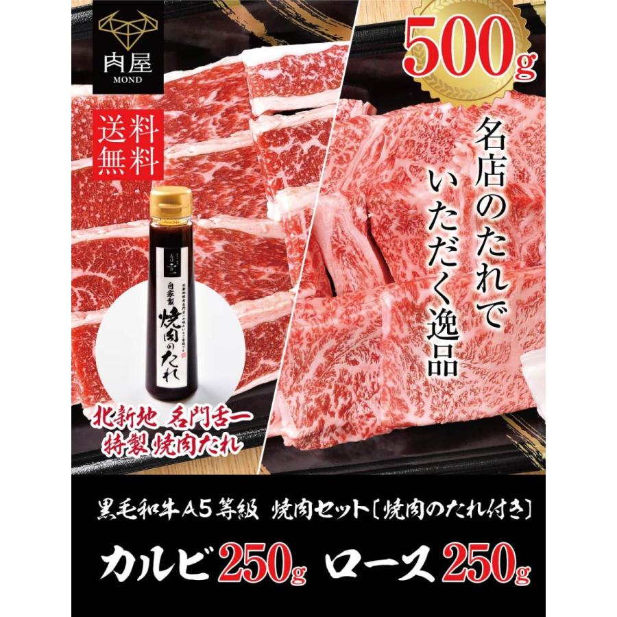 肉 牛肉  焼A5等級 黒毛和牛 カルビ ロース セット 500g（各250ｇ×1）焼肉専門店監修  お取り寄せ グルメ