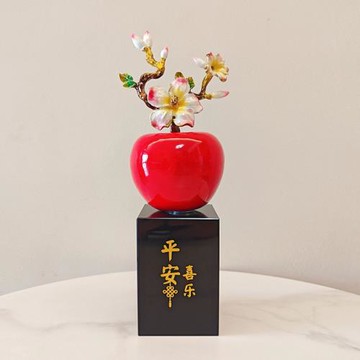 新中式平安喜樂蘋果擺件客廳玄關電視柜家居裝飾品喬遷新居禮物